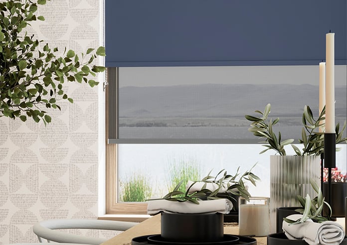 Rimini (Blackout), Navy & Optima Black - Double Roller Blind - Image 5